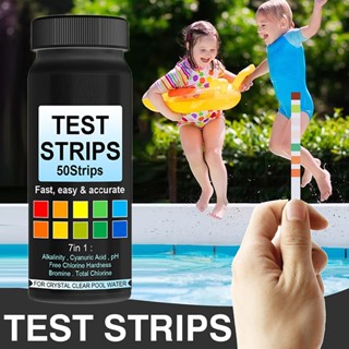 New 50pcs 7 In 1 Aquarium Fish Tank Water Quality Tropical Test Strips Kit