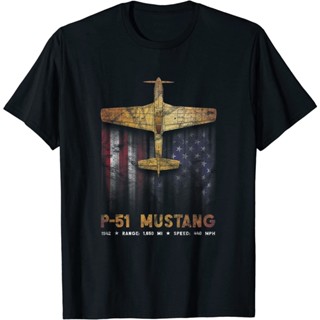 ใหม่ เสื้อยืดลําลอง แขนสั้น พิมพ์ลายเครื่องบินรบ WWII Fighter Plane ของขวัญพรีเมี่ยม ไซซ์ S-3XL        