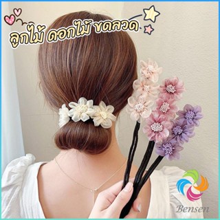 Bensen กิ๊บสไตล์เกาหลี สําหรับผู้หญิงที่ชอบ DIY ลูกไม้ + ดอกไม้ เป็นขดลวด  hair accessories