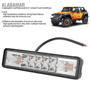 ALABAMAR 16LED ไฟทำงาน 48W 6in กันน้ำสำหรับรถยนต์ รถจักรยานยนต์ รถ SUV รถบรรทุก รถยก เรือ