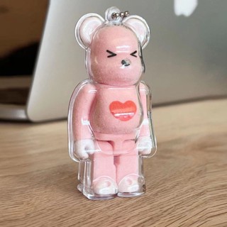 Bearbrick เคสใส HD 100% พวงกุญแจ จี้บล็อกตัวต่อ รูปหมีโหด อินเทรนด์ สําหรับตกแต่งบ้าน