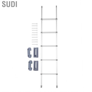 Sudi Rv Bunk Ladder 15 Degree Inclined Armrests 5 Steps with Storage Buckle for Indoor Household Camper Yacht