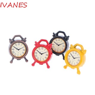 Ivanes นาฬิกาปลุกจิ๋ว สเกล 1:12 6 สี สําหรับตกแต่งบ้านตุ๊กตา 1/12 Diy