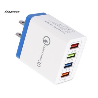 &lt;Dobetter&gt; อะแดปเตอร์ชาร์จ USB 4 พอร์ต QC 30 แบบพกพา ชาร์จเร็ว สําหรับเดินทาง