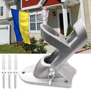 Wall Flagpole Bracket Double Hole Outdoor Aluminum Alloy Flagpole Bracket Base