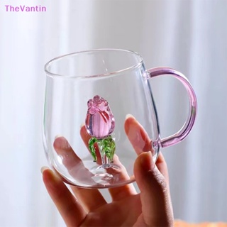 Thevantin แก้วมัก แบบใส ทนความร้อน พร้อมหูจับ ลายน่ารัก 3D ของขวัญเทศกาลที่ดีที่สุด สําหรับใส่นม กาแฟ