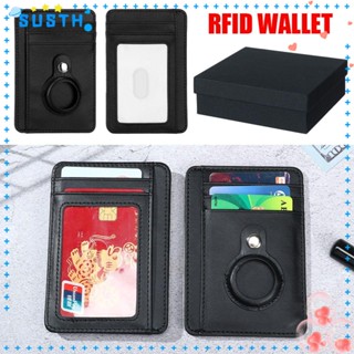 Susth RFID กระเป๋าสตางค์ หนัง PU คลิป Airtag คลิปเงิน คลิปการ์ด กระเป๋าสตางค์