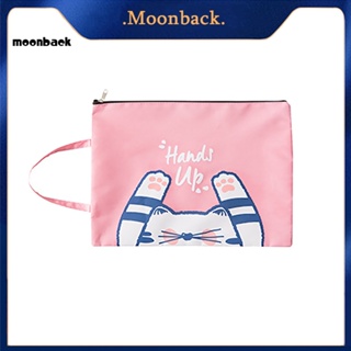 &lt;moonback&gt; กระเป๋าเครื่องเขียน กระเป๋าเครื่องสําอาง ผ้าออกซ์ฟอร์ด มีซิป ลายการ์ตูนแมว แบบพกพา