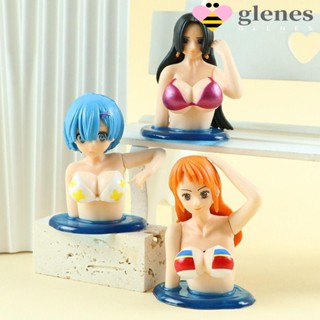 Glenes โมเดลฟิกเกอร์ PVC รูปปั้นผู้หญิง Nami Chest Shaking อุปกรณ์เสริม สําหรับตกแต่งรถยนต์