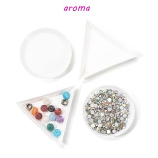 Aroma กล่องพลาสติก ทรงสามเหลี่ยม ทรงกลม สําหรับใส่ลูกปัด 10 ชิ้น