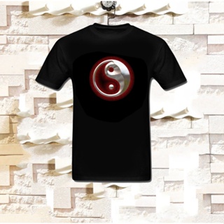 [S-5XL] เสื้อยืดแขนสั้น ผ้าฝ้าย พิมพ์ลาย Yin Yang Tai Chi Gossip สีดํา สําหรับผู้ชาย