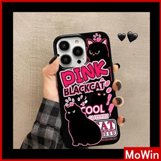 Mowin - เข้ากันได้สำหรับ เคสไอโฟน เคสไอโฟน11 เคส iphone 11 สำหรับ iPhone 14 Pro Max เคส iPhone สีดำเงา TPU เคสอ่อนกันกระแทกป้องกันกล้องแมวสีชมพูเข้ากันได้กับ iPhone 13 Pro max 12 Pro Max 11 xr xs max 7Plus 8Plus