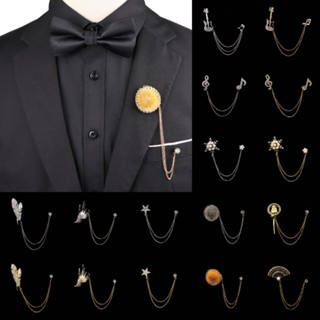 Zonfaz แฟชั ่ นสุภาพบุรุษพู ่ โซ ่ เข ็ มกลัด Pins กีตาร ์ แ…