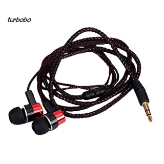 Turbobo ชุดหูฟังอินเอียร์ สายถัก สเตอริโอเบส แฟชั่น สําหรับโทรศัพท์ PC