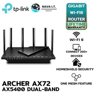 COINSคืน15%⚡FB9JMZV6⚡ TP-LINK ARCHER AX72 AX5400 DUAL-BAND GIGABIT WI-FI 6 ROUTER GIGABIT ประกันตลอดการใช้งาน