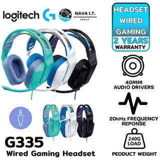 COINSคืน15%⚡FB9JMZV6⚡ LOGITECH G335 หูฟังเกมมิ่ง WIRED GAMING HEADSET BLACK WHITE GREEN รับประกัน 2 ปี