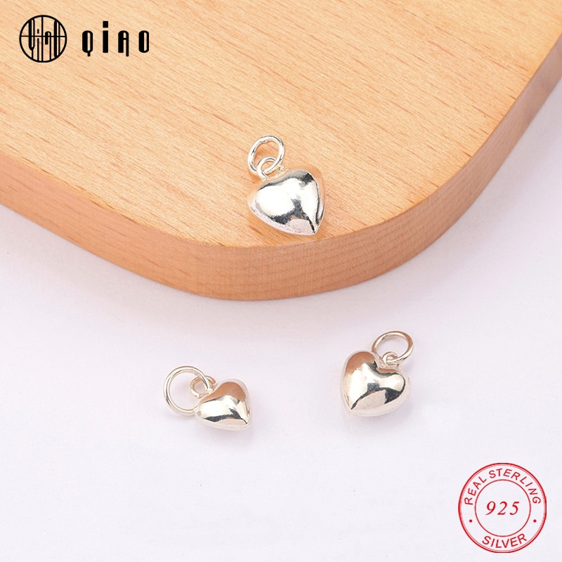 จี้สร้อยคอ สร้อยข้อมือ เงินแท้ 925 รูปหัวใจ 3 ขนาด