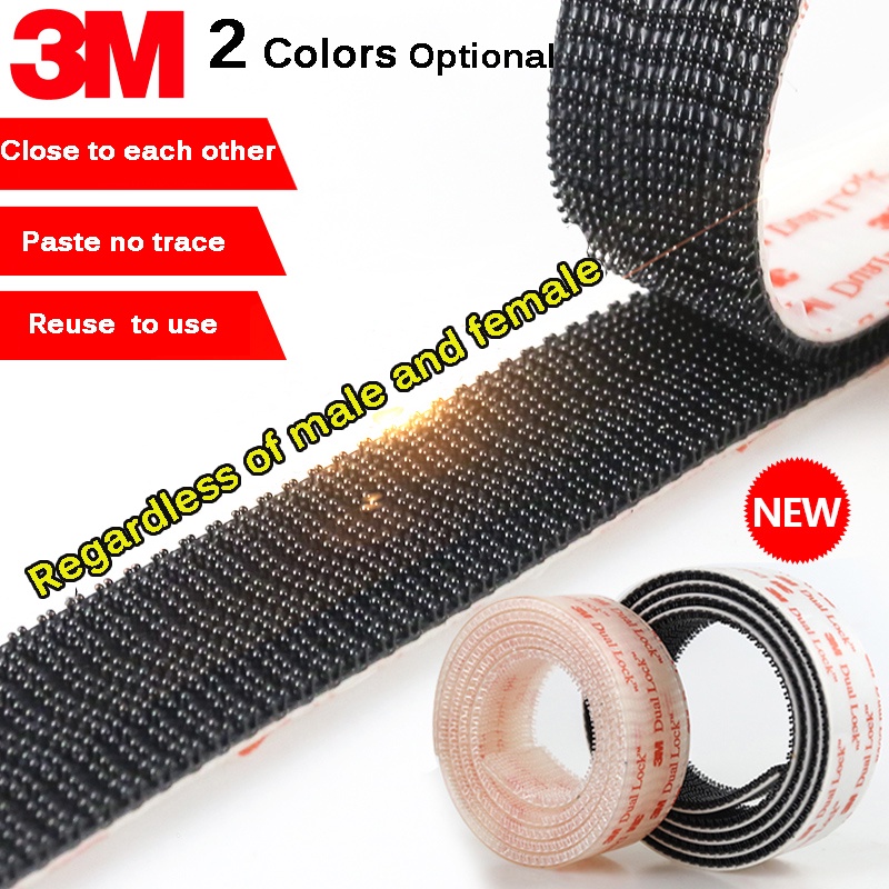Velcro Adhesivo ประเภท 250/25.4 มม.กว้าง 3M Dual Lock SJ3550 สีดําและ SJ3560 สีขาวเห็ดกาวเทปยึด