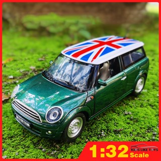 KLT 1/32 Scale Mini Cooper Car Die cast Model รถโลหะผสมดึงกลับรุ่น Die cast Metal Gift Trucks for Boys Kids Children Collection Sound and Light