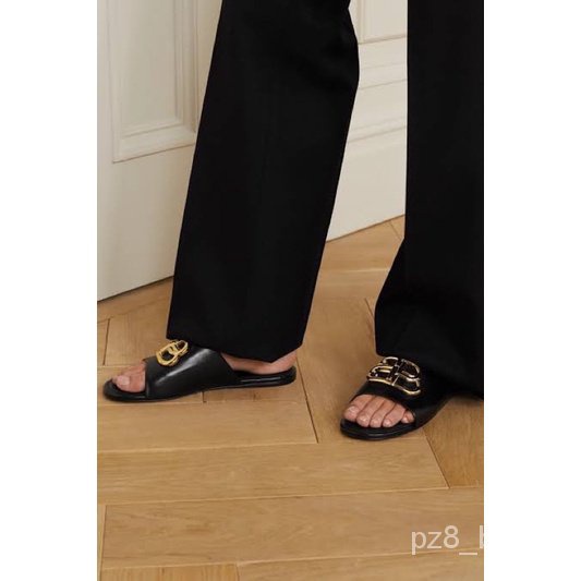 🚀สินค้าแฟชั่น🎀Balenciaga BB logo sandals leather สวยมาก ใส่สบาย รองเท้า บาเลนเซียก้า ของแท้ ส่งฟรี EMS ทั้งร้าน