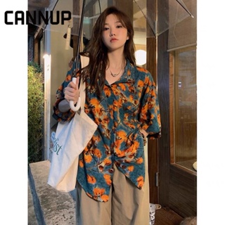 Cannup เสื้อลายดอก เสื้อสงกรานต์ เสื้อฮาวายผู้หญิง เสื้อผ้าแฟชั่นผู้หญิง A25K0MP