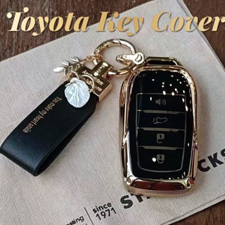 เคสรีโมตกุญแจรถยนต์ TPU พร้อมพวงกุญแจ สําหรับ Toyota Fortuner 2022 Camry Corolla C-HR CHR RAV4 Prius Camry Scion Prado