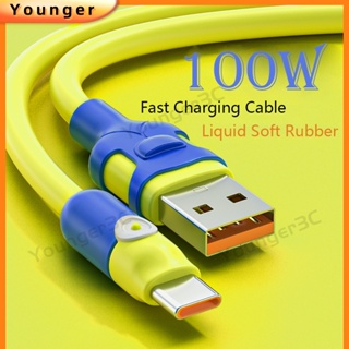 สายชาร์จ USB 100W 6A PD 30W ชาร์จเร็ว และสายถ่ายโอนข้อมูล สําหรับอุปกรณ์ ios Android Type C