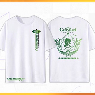 【สปอตสินค้า】 Genshin Impact Nahida เกมเสื้อขาวเสื้อยืดเสื้อยืดยูนิเซ็กซ์แฟชั่นผ้าฝ้ายแท้