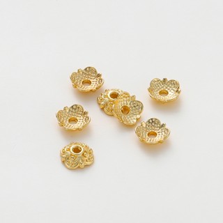 St. kunkka ลูกปัดชุบทอง 18K รูปใบโคลเวอร์สี่แฉก ขนาด 7 มม. ส…