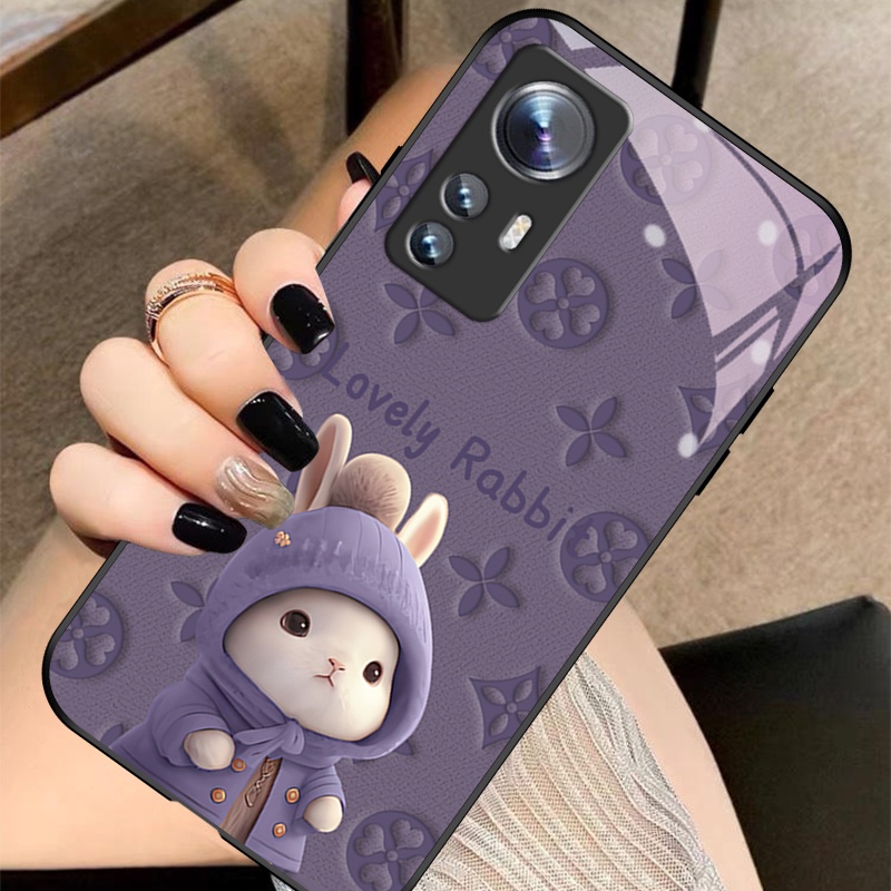Dmy เคสโทรศัพท์มือถือกระจกนิรภัย ลายกระต่ายน่ารัก สําหรับ xiaomi 12 pro 12T 11T 10T 9T pro POCO X3 N