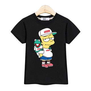 4T-14T Summer Simpsons Clothes Teenager Boys Short Sleeve Shirt Kid T-shirt_02