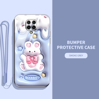 เคสโทรศัพท์มือถือซิลิโคน TPU แบบนิ่ม ลายการ์ตูนกระต่าย และไดโนเสาร์ 3D มีสายคล้อง สําหรับ Xiaomi Redmi Note 9 Pro Max Note 9S K30 Pro Xiaomi POCO M2 Pro