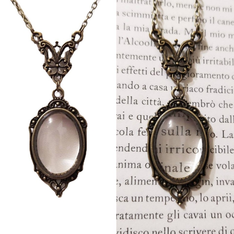 Bbd Oval-Magnifier สร้อยคอแว่นตาขอบลูกไม้ Monocle Coker Chain สําหรับอ่านหนังสือ