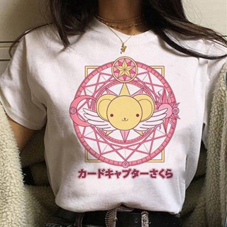 เสื้อยืด พิมพ์ลายการ์ตูน Cardcaptor Sakura สําหรับผู้หญิง