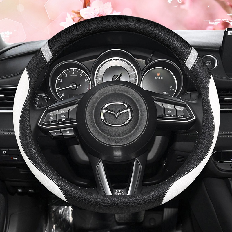 PU หนังพวงมาลัยรถสําหรับ MAZDA 3 Axela Atenza Mazda6 Mazda CX-3 CX-4 CX-5 CX-7 CX-9 อุปกรณ์เสริมอัตโ