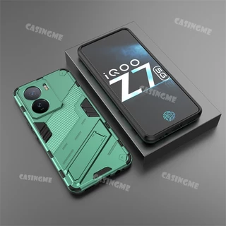เคสโทรศัพท์มือถือแบบแข็ง กันกระแทก ลายเกราะ 3D พร้อมขาตั้ง สําหรับ IQOO Z9 Z9x Z7 5G Z7x Z7 7Z 11 5G 4G 5G