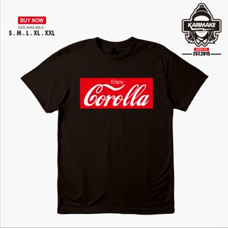 เสื้อยืดผ้าฝ้ายพิมพ์ลายเสื้อยืด พิมพ์ลายรถยนต์ Toyota Corolla Enjoy Corolla Corolla