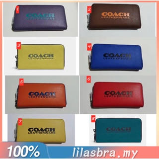 Coach C6699 กระเป๋าสตางค์ผู้หญิงใบยาว กระเป๋าสตางค์แบบซิป ช่องใส่ของหลายช่อง สไตล์คลาสสิก มาพร้อมกล่อง สไตล์สีทึบ