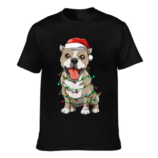 GILDAN เสื้อยืด ผ้าฝ้าย พิมพ์ลาย Bulldog Santa คุณภาพดี