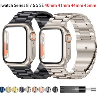 สายนาฬิกาข้อมือสเตนเลส สําหรับ iWatch Band 45 มม. 41 มม. 40 มม. 44 มม. iWatch 7 6 5 SE 8