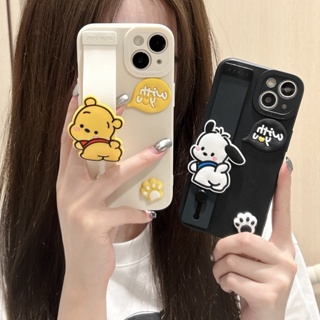 เคสโทรศัพท์มือถือนิ่ม กันกระแทก ลายการ์ตูนหมีพูห์น่ารัก พร้อมสายรัดข้อมือ สําหรับ iPhone 14 14PRO max 13 12PRO max 13pro max 11