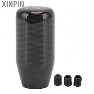 Xinpin 6 Speed Carbon Fiber Gear Shift Knob Cover with 3 Adapters Interior Trim Accessory Universal Fit for Car Shifter Knob Head