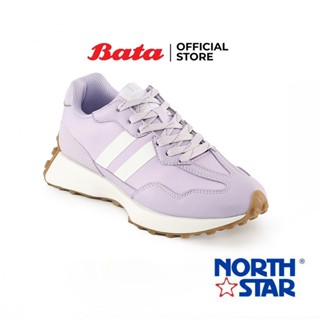 Bata บาจา ยี่ห้อ North Star รองเท้าผ้าใบแบบผูกเชือก สนีกเกอร์ สำหรับผู้หญิง รุ่นPAMERU สีน้ำตาล 5208070 สีม่วง 5209070