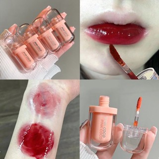 Pinkcoco ลิปสติก ลิปกลอส เพิ่มความชุ่มชื้น 4 สี