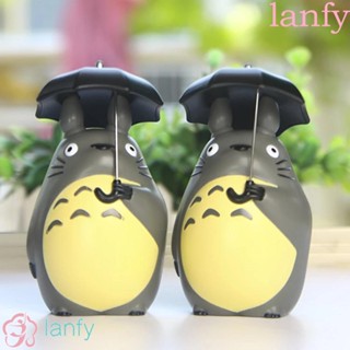 Lanfy ตุ๊กตาฟิกเกอร์การ์ตูน Totoro พร้อมร่ม สําหรับตกแต่งปาร์ตี้