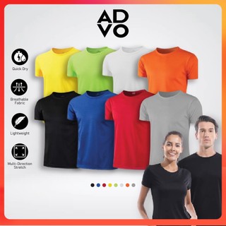 ADVO Microfiber T-Shirt Men Round Neck T shirt Short Sleeve Baju Lelaki Plain Unisex Quick Dry Baju Sukan T shirt Lelaki