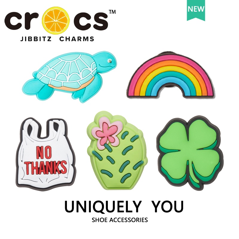 Jibbitz crocs charms หัวเข็มขัด รูปการ์ตูนเต่าทะเล สีรุ้ง สำหรับตกแต่งรองเท้า DIY