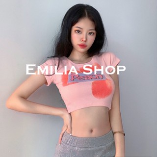 EMILIA SHOP เสื้อยืด เสื้อครอป เสื้อผ้าแฟชั่นผู้หญิง สไตล์เกาหลี 2023 ใหม่  A29J12U 0517