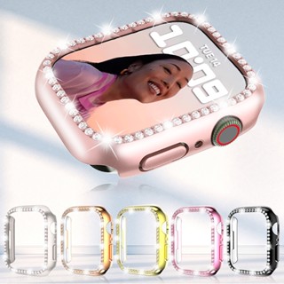 เคส สำหรับ iwatch case PC+Glass+Diamond ใช้กับ Smart watch 7/6/5/4/SE เคส appl watch 40mm/41mm/44mm/45mm เคสแอปเปิ้ลวอช