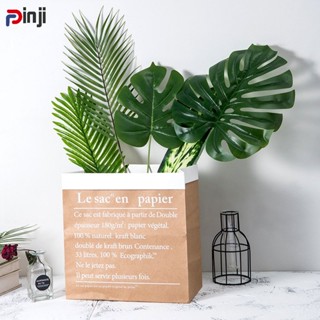 Nordic Paper Bag Artifical Flower Vase Desktop Decor Plant